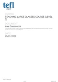 Tefl.org - TEACHING LARGE CLASSES COURSEWORK [QUIZZES AND ASSIGNMENT]