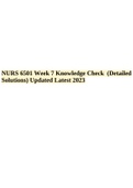NURS 6501 Week 7 Knowledge Check (Detailed Solutions) Updated Latest 2023.