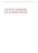 ATI TEAS 7 ENGLISH 2023 LATEST UPDATE