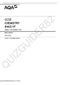 GCSE CHEMISTRY 8462/1F Paper 1 Foundation Tier[DOWNLOAD TO PASS]