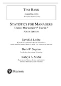 Test Bank For Statistics for Managers Using Microsoft Excel, 9th edition by David M. Levine, David F. Stephan, Kathryn A. Szabat  