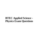 BTEC Applied Science - Physics Exam Questions