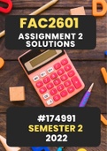 FAC2601 Assignment 1 (SOLUTIONS) For Semester 1 (2022) 