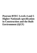 Pearson BTEC Levels 4 and 5 Higher Nationals specification in Construction and the Built Environment (QCF)
