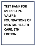 Test Bank For Morrison-Valfre: Foundations of Mental Health Care, 6th Edition