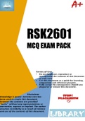 RSK2601 MCQ EXAM PACK 2024