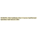 NURSING 3342 Antibiotics Part 1 Correct And Revised Questions And Answers 2023.