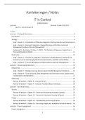 Notes / Aantekeningen IT in Control (EBM191A05) 2022/2023