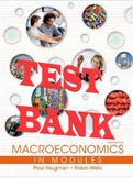 TEST BANK for Macroeconomics in Modules, 3rd Edition by Paul Krugman, Robin Wells. All Chapters	