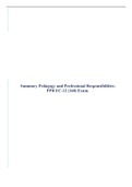 Summary Pedagogy and Professional Responsibilities: PPR EC-12 (160) Exam.