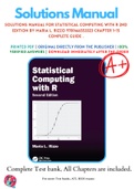 Solutions Manual For Statistical Computing with R 2nd Edition By Maria L. Rizzo 9781466553323 Chapter 1-15 Complete Guide .