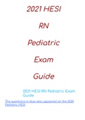 2021 HESI RN2021 HESI RN Pediatric Exam Guide  Pediatric Exam Guide 