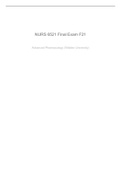 NURS 6521 Final Exam(100 Questions and Answers)!Rated A+ Answers