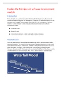 Unit 22 Systems Analysis and Design P1 - Explain the Principles of software development models.