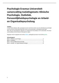 Psychologie Erasmus Universiteit samenvatting toelatingstoets: Klinische Psychologie, Statistiek, Persoonlijkheidspsychologie en Arbeid- en Organisatiepsycholoog
