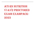 ATI RN NUTRITION  V1&V2 PROCTORED  EXAM EXAMPACK2023