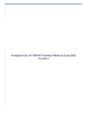 StraighterLine NUTRI101 Nutrition Midterm Exam 2023 Version 1