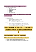 CIE BUSINESS 9609 UNIT 5 FINANCE AND ACCOUNTING AS LEVEL NOTES