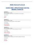 BIOD 152 / BIOD152 (Latest 2023 / 2024) A & P 2 Portage Learning Module 1 Exam A+