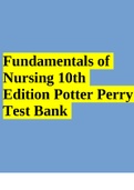 FUNDAMENTALS OF NURSING 10TH EDITION POTTER PERRY TEST BANK