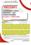 IND2601 ASSIGNMENT 1 MEMO - SEMESTER 1 - 2023 - UNISA ( DETAILED MEMOWITH BIBLIOGRAPHY)