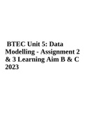 BTEC Unit 5: Data Modelling - Assignment 2 & 3 Learning Aim B & C 2023