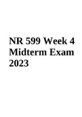 NR 599 Week 4 Midterm Exam 2023