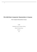 POLI-330N Week 5 Assignment: Representation in Congress