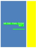 NR 508 FINAL EXAM SET 1 COMPLETE WITH ALL THE CORRECT ANSWERS 75/75
