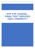 ATP CTP Course - Final Test Verified 100% Correct!!