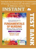 (Complete info)Test Bank Davis Advantage for Fundamentals Of Nursing (2 Volume Set) 4th Edition Judith M. Wilkinson, Leslie S. Treas For nurses All chapters covered