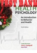 Health Psychology: An Introduction to Behavior and Health. 10th Edition by Linda Brannon, John A. Updegraff and Jess Feist. ISBN-10 0357375009, ISBN-13 978-0357375006. All Chapters 1-16. (Complete Download). TEST BANK. 