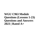 C963 Module Questions (Lessons 1-23) Questions and Answers 2023 | Rated A+ | WGU C963 Final Exam 2023 | American Politics and the US Constitution Solved 100% | WGU C963 Pre-Assessment 2023 - American Politics and the US Constitution – Questions and Answer