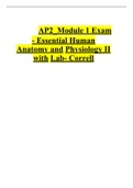 AP2_Module 1 Exam - Essential Human Anatomy and Physiology II with Lab- Correll