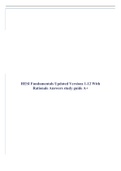 HESI Fundamentals Updated Versions 1-12 With Rationale Answers study guide A+