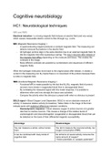 Samenvatting Cognitive Neurobiology, UvA