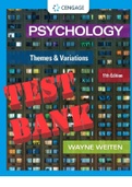 Psychology: Themes and Variations11th Edition by Wayne Weiten  ISBN-10 0357374827, ISBN-13 978-0357374825.  All Chapters 1-15 in 615 Pages. TEST BANK.