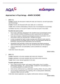 AQA A Level Psychology Approaches topic questions and mark scheme