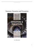 Summary Sensation and perception - exam 1 - UU
