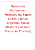 Operations Management Processes and Supply Chains, 13e Lee Krajewski, Manoj Malhotra (Solutions Manual)