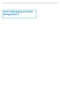 Unit 4 Managing an Event Assignment 1,2 & 3 (All You Need) (All Criterias Met )