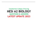 HESI A2 BIOLOGY V1 & V2 QUESTIONS & ANSWERS LATEST UPDATE 2023