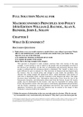 Solution Manual For Macroeconomics Principles And Policy 14th Edition William J. Baumol, Alan S. Blinder, John L. Solow