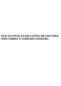 NUR 212 FINAL EXAM 2 (NEW) 2023 REVISED AND CORRECT VERIFIED ANSWERS.