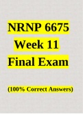 NRNP 6675 Week 11 Final Exam 2023 (100% Correct Answers)