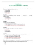 (Answered) Final Exams ECON 1580 Introduction to Economics Latest Fall 2023