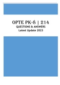 OPTE PK-8 | 214 QUESTIONS & ANSWERS Latest Update 2023