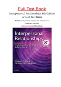 Test Bank For Interpersonal Relationships Professional Communication Skills for Nurses 8th Edition Arnold 
