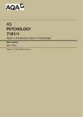 AQA JUNE 2022 AS PSYCHOLOGY 7181/1 Paper 1 Introductory topics in Psychology Mark scheme