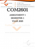 Exam (elaborations) COM2601 - Organisational Communication (COM2601) 